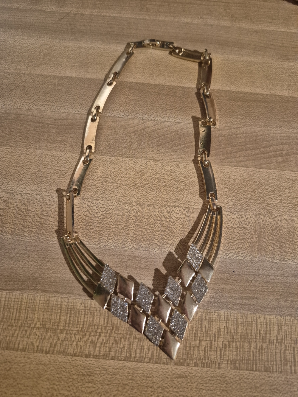 Gold-Tone V-Shaped Statement Choker Necklace - Women Jewelry